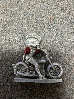 Betty Boop Motorcycle Figurine Pewter Metal Miniature Real Women Ride KFS 2.5"